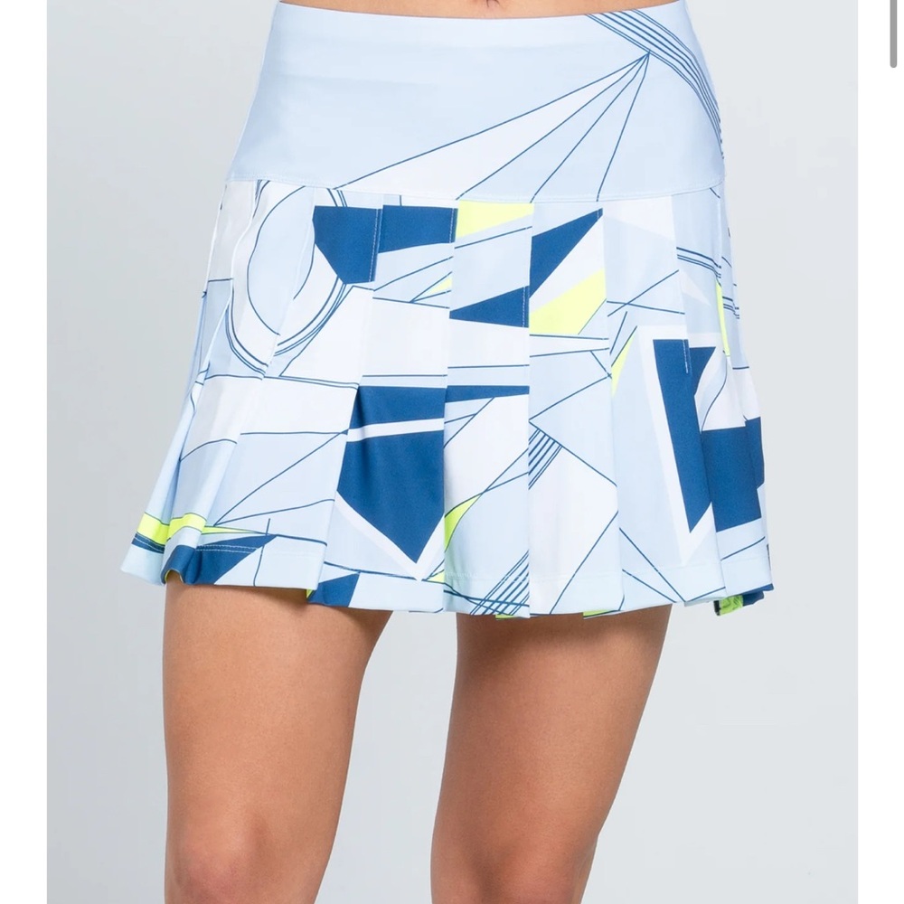 Lucky in Love Geometric Blue and White Women's tennis pickleball skirt skort